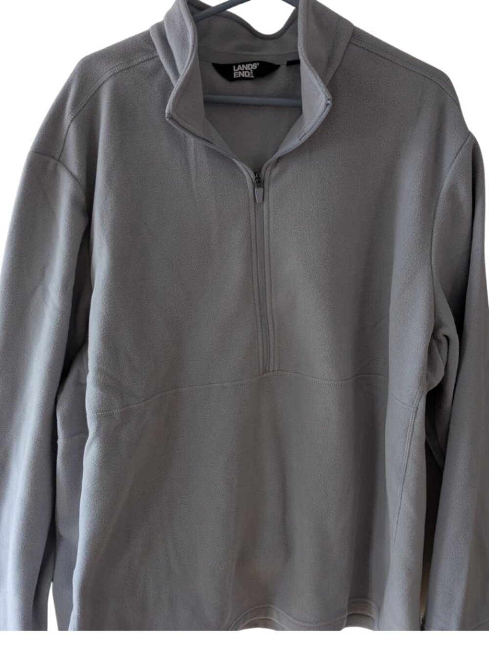 Lands’ End 1/4 Zip Fleece Pullover | Gray | Size 2XL | Soft Polar Fleece